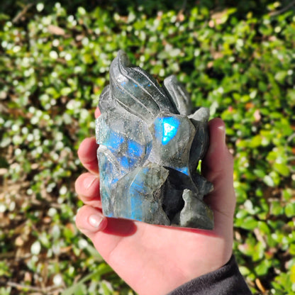 Hand Carved Labradorite Fox