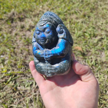 Hand Carved Laboradorite Ganesha