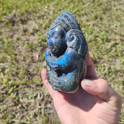 Hand Carved Laboradorite Ganesha