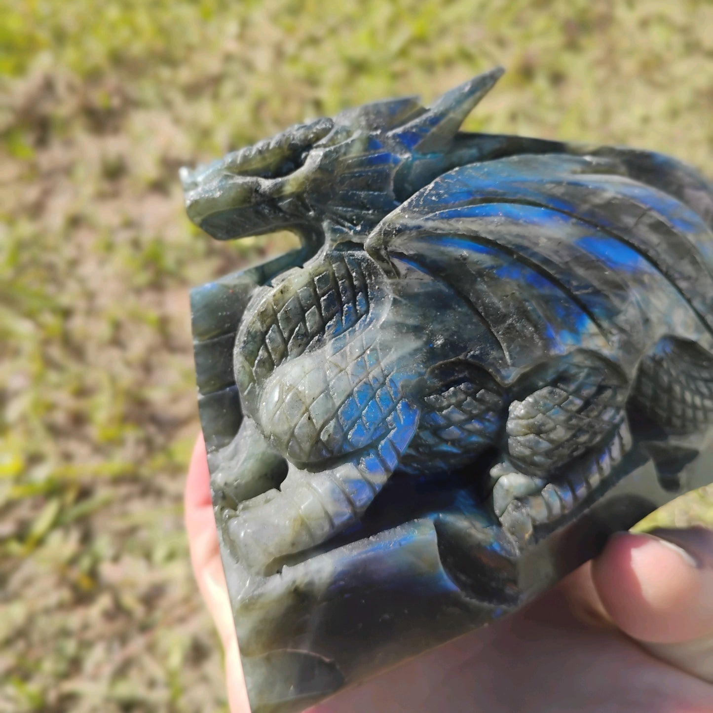 Hand Carved Laboradorite Dragon