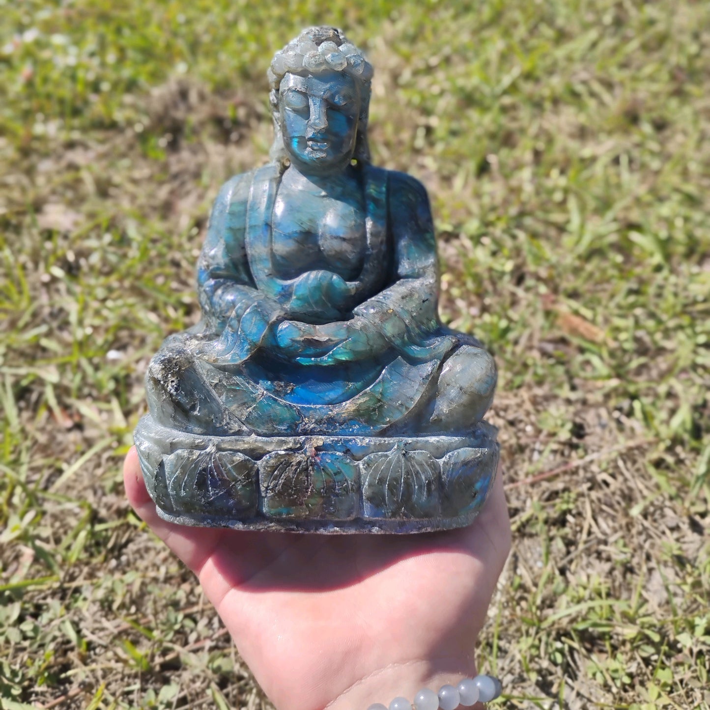 Hand Carved Laboradorite Buddah