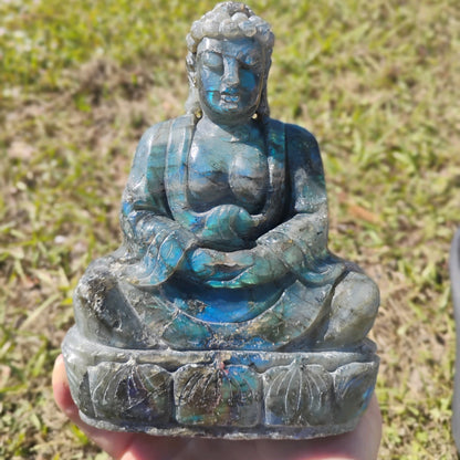 Hand Carved Laboradorite Buddah