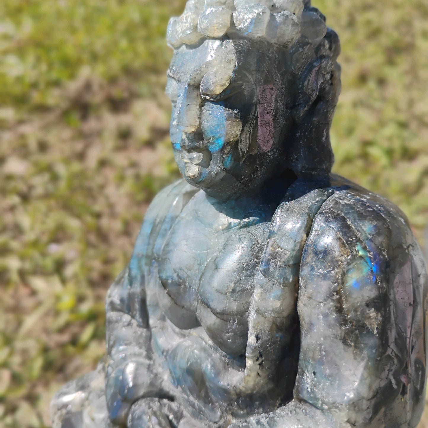 Hand Carved Laboradorite Buddah