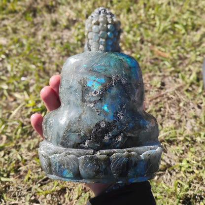 Hand Carved Laboradorite Buddah