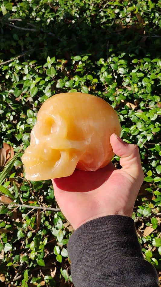 The Orange Calcite Skull